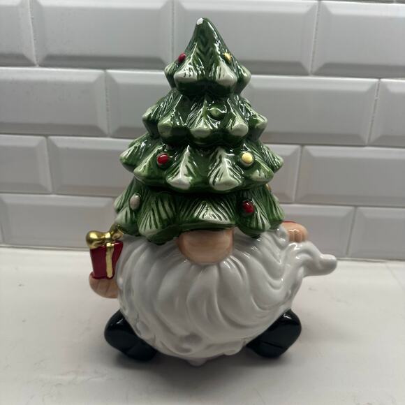 Harry & David Gnome Christmas Tree Cookie Jar Brand New No Box - Picture 1 of 7